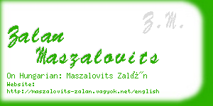 zalan maszalovits business card